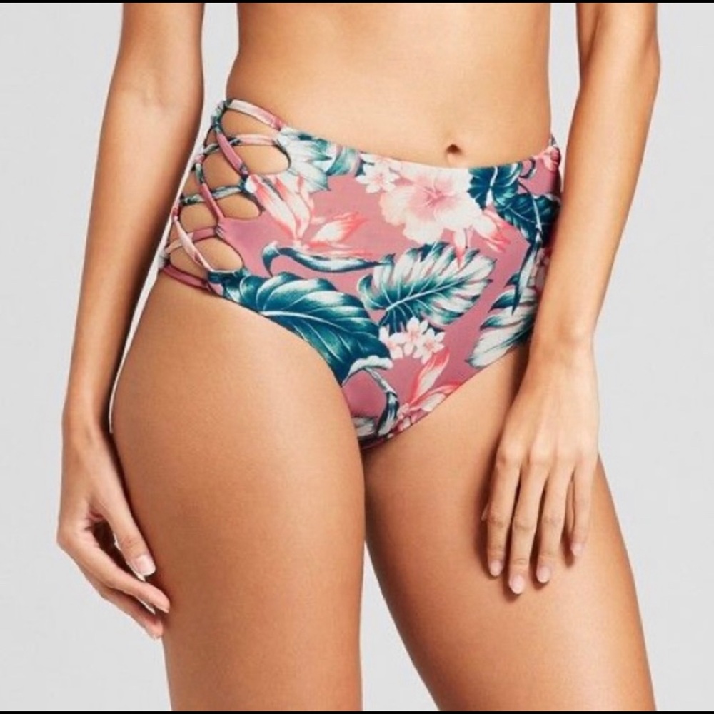 Tori Praver Strappy High Waisted Swim Bottom